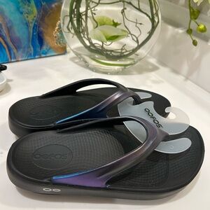 OOFOS Women's Sandals - Black and Purple
